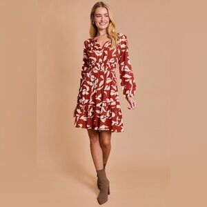 🌹NWT:GILLI ERICA BRICK RAYON MINI DRESS
